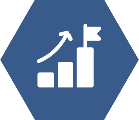Graph with arrow and flag on hexagon.